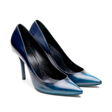Load image into Gallery viewer, [women&#39;s] True North - northern lights - navy x sapphire blue patina baby calfskin
