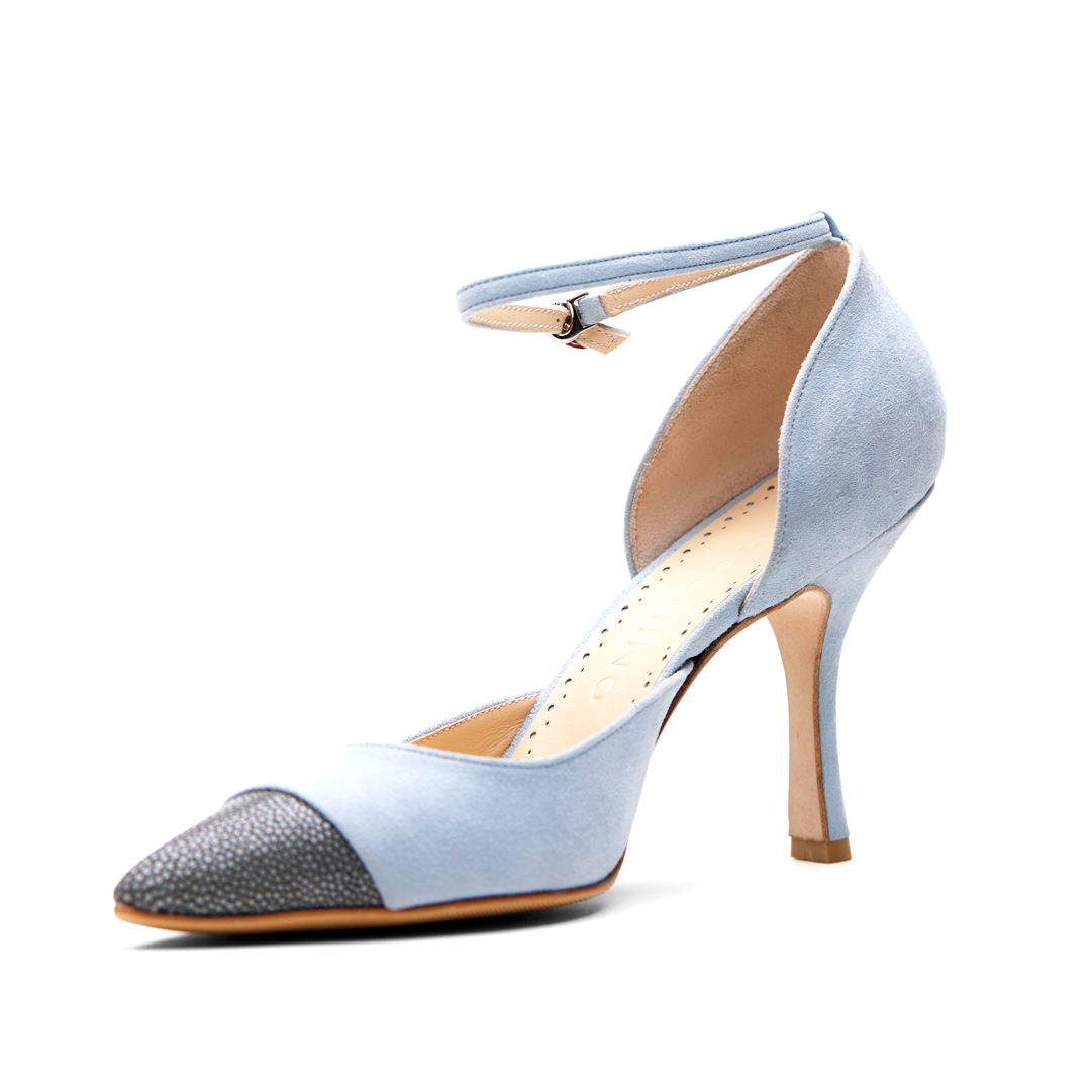 [women's] Prayer of Catherine - Cheville - ankle-strap d'Orsay pumps - suede x stingray