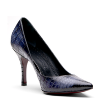 Load image into Gallery viewer, [women&#39;s] From Iris - pumps - black x gray patina crocodile
