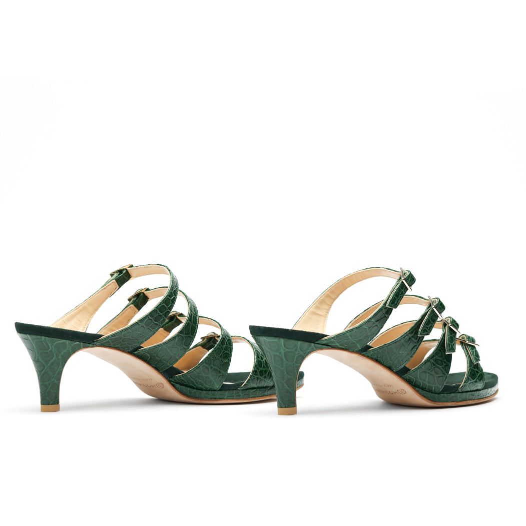 [women's] reunion - quattro sandals - green crocodile
