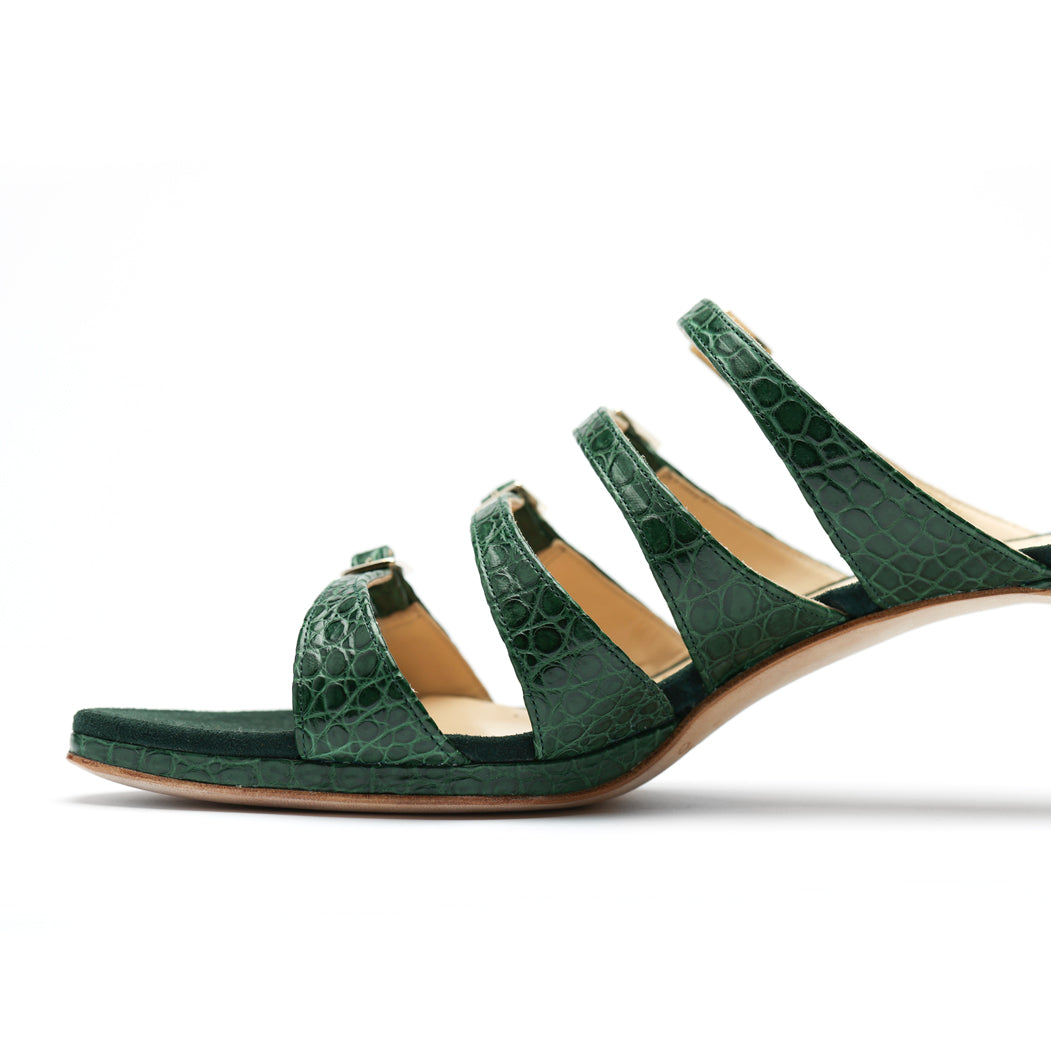 [women's] reunion - quattro sandals - green crocodile