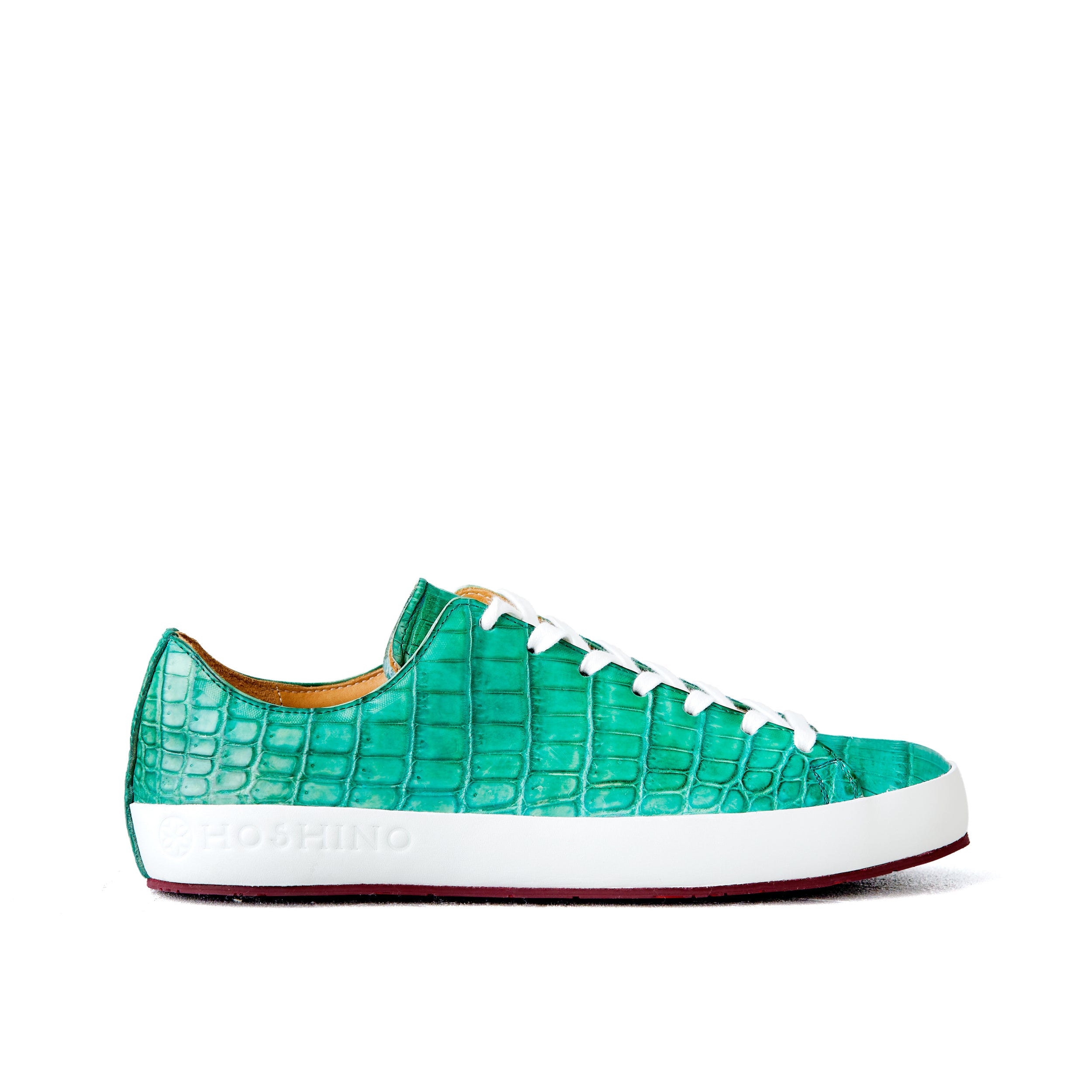 [women's] Liberte - low-top sneakers - green patina crocodile