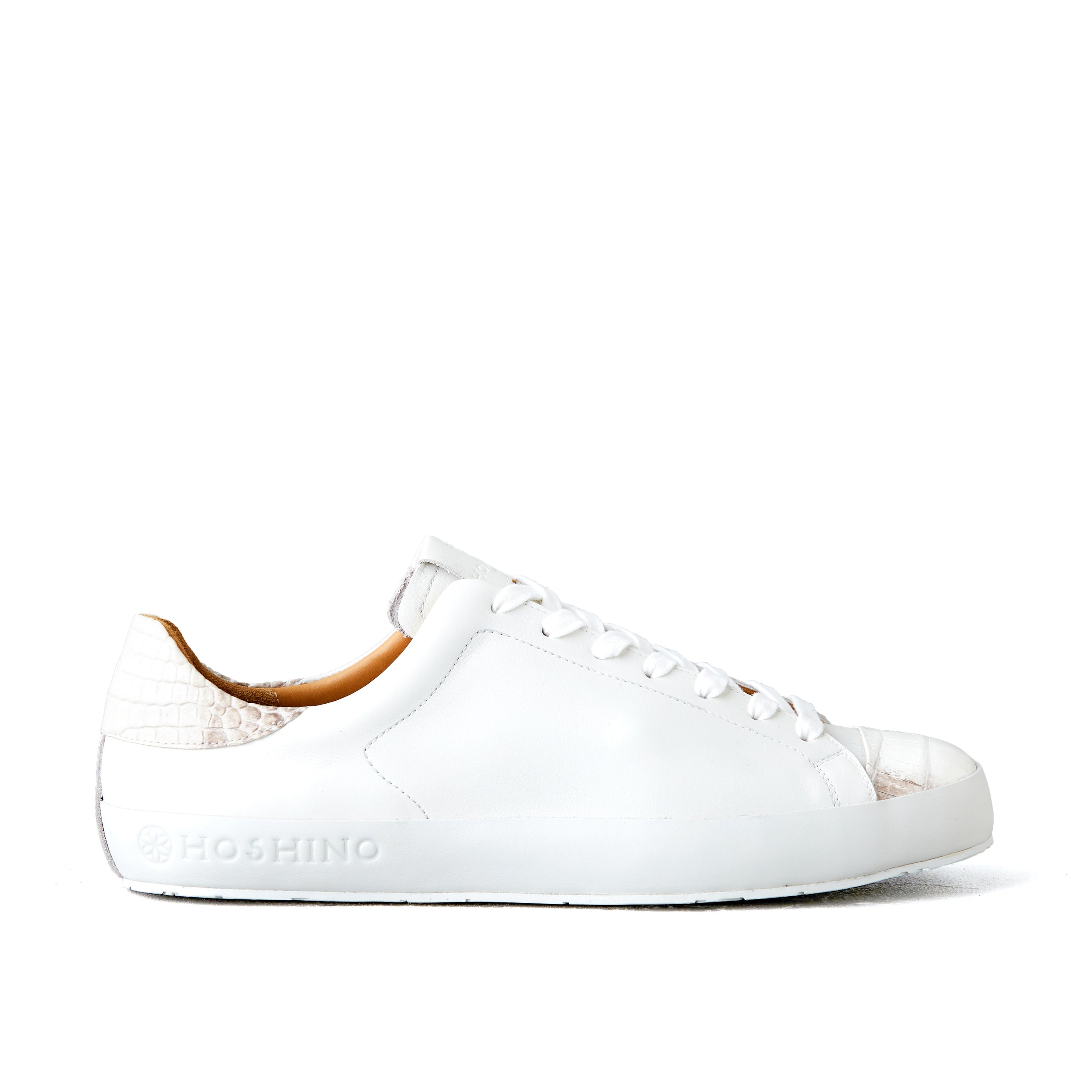 [men's] Liberte - low-top sneakers - combination toe white on white crocodile