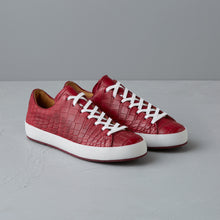 Load image into Gallery viewer, [women&#39;s] Liberte - low-top sneakers - burgundy patina crocodile
