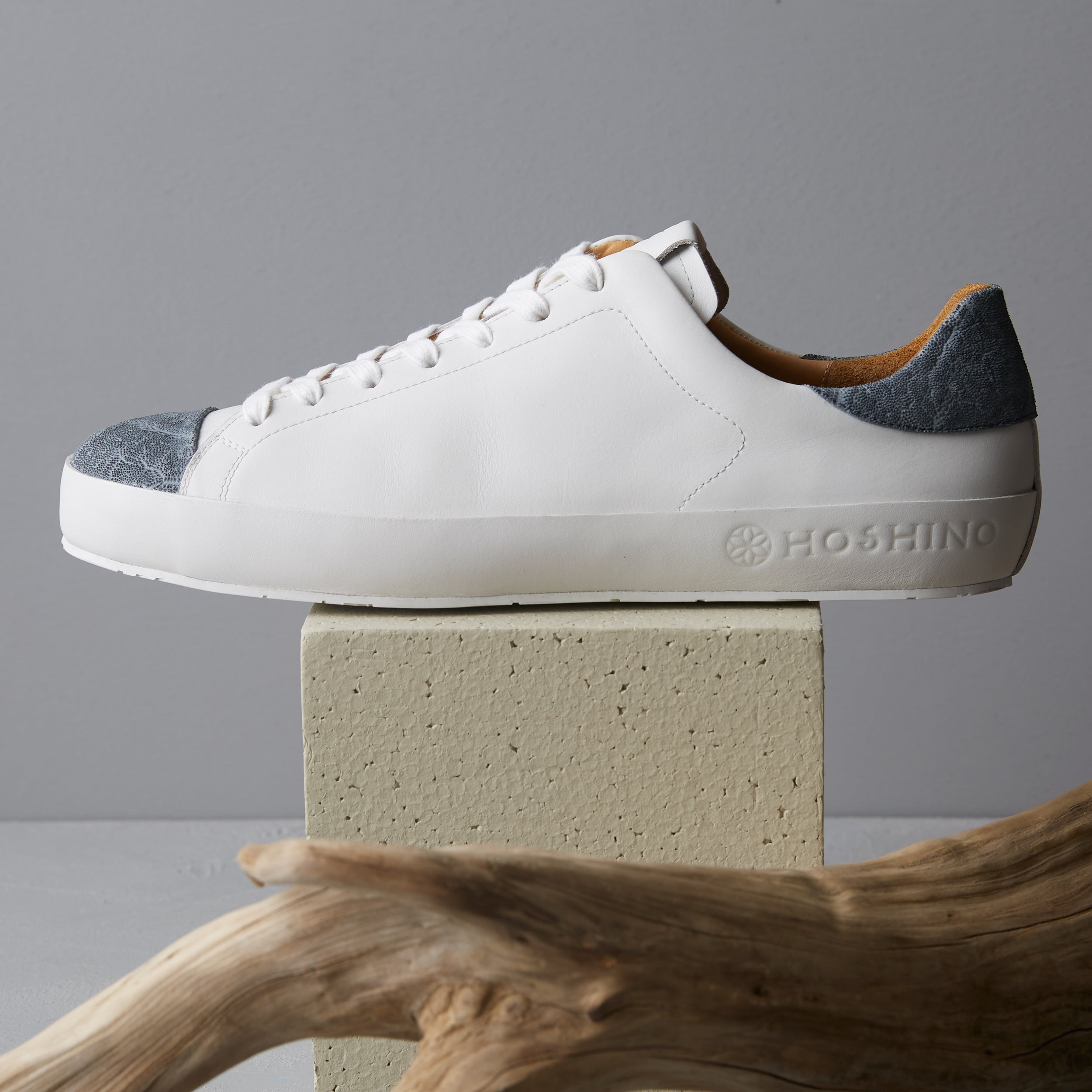 [men's] Liberte - low-top sneakers - combination toe white x grey elephant