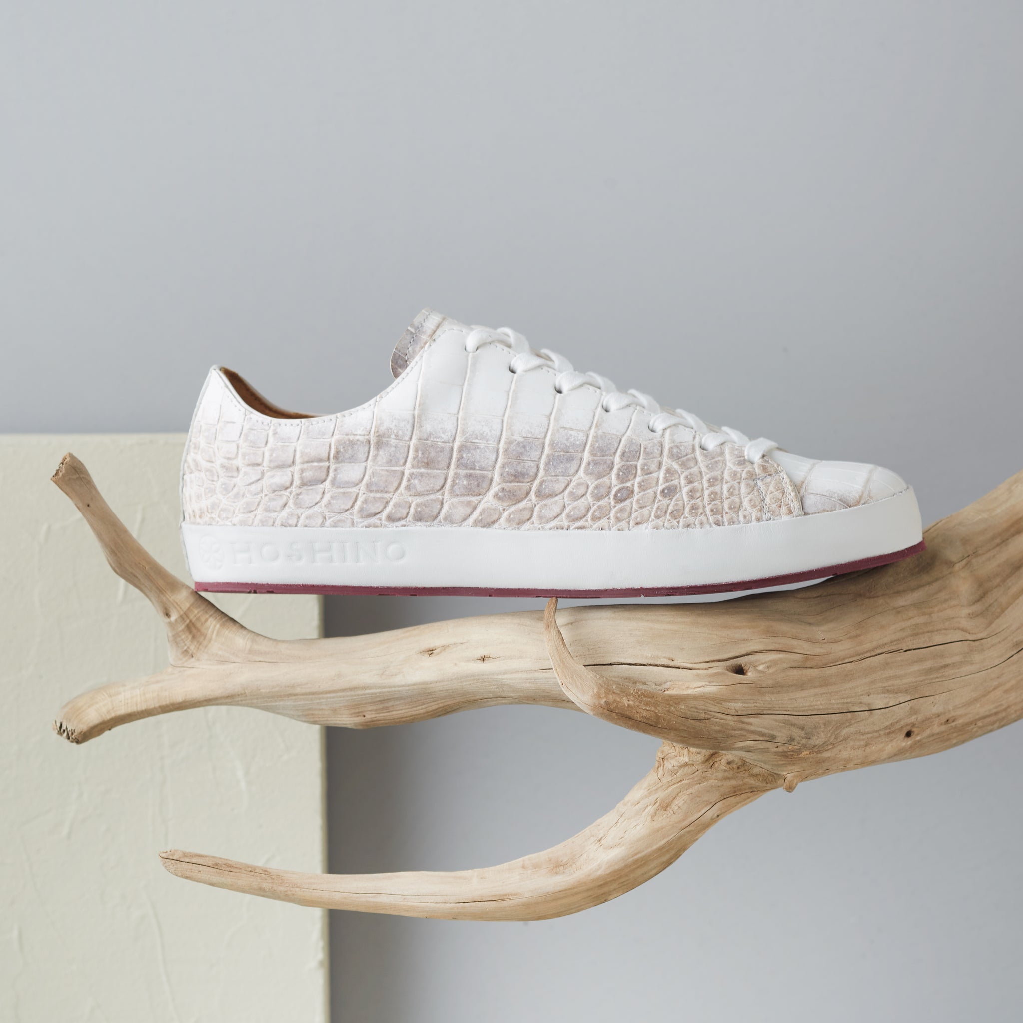 Himalayan White Crocodile Leather Sneakers