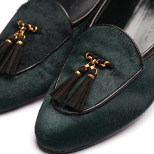 Load image into Gallery viewer, [women&#39;s] loafers - dark green calf hair
