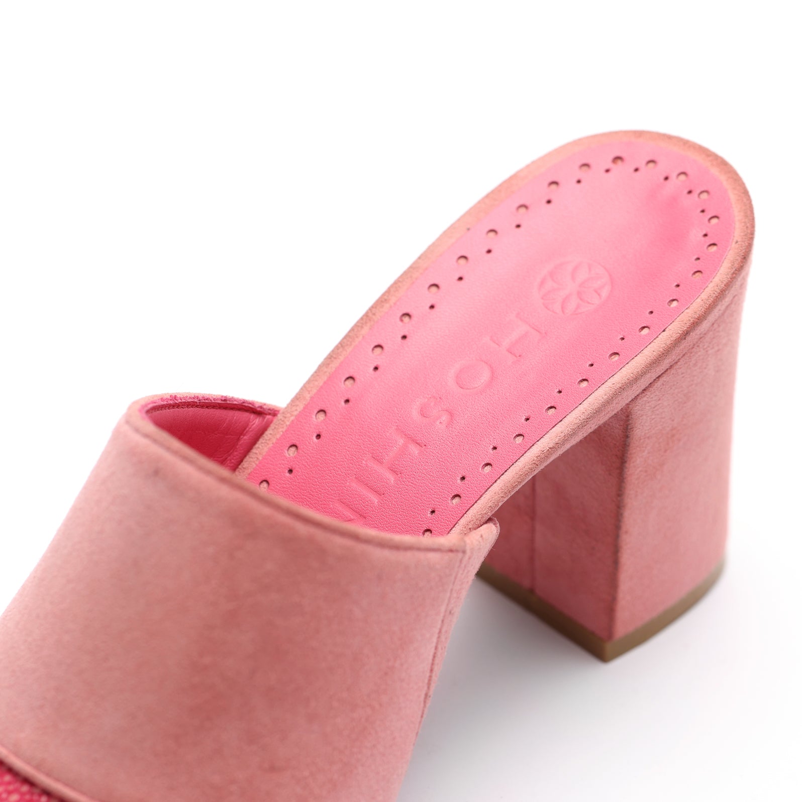 [women's] From Iris - combination mules - pink suede x stingray