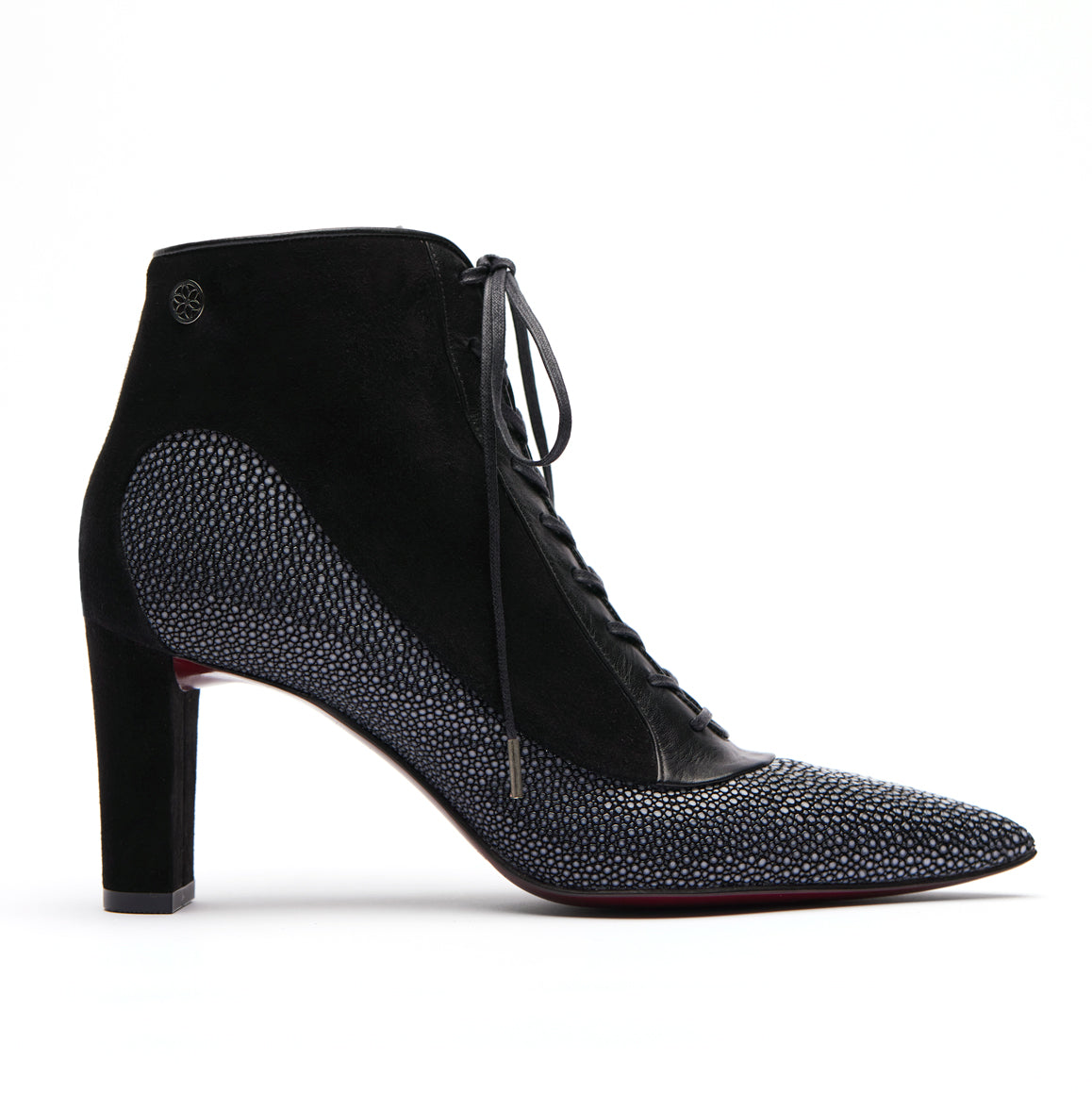 black suede leather ankle boots