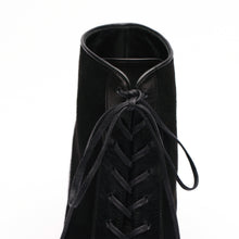 Load image into Gallery viewer, [women&#39;s] reunion - veil-line lace-up ankle-boots - black suede x black stingray x black lambskin
