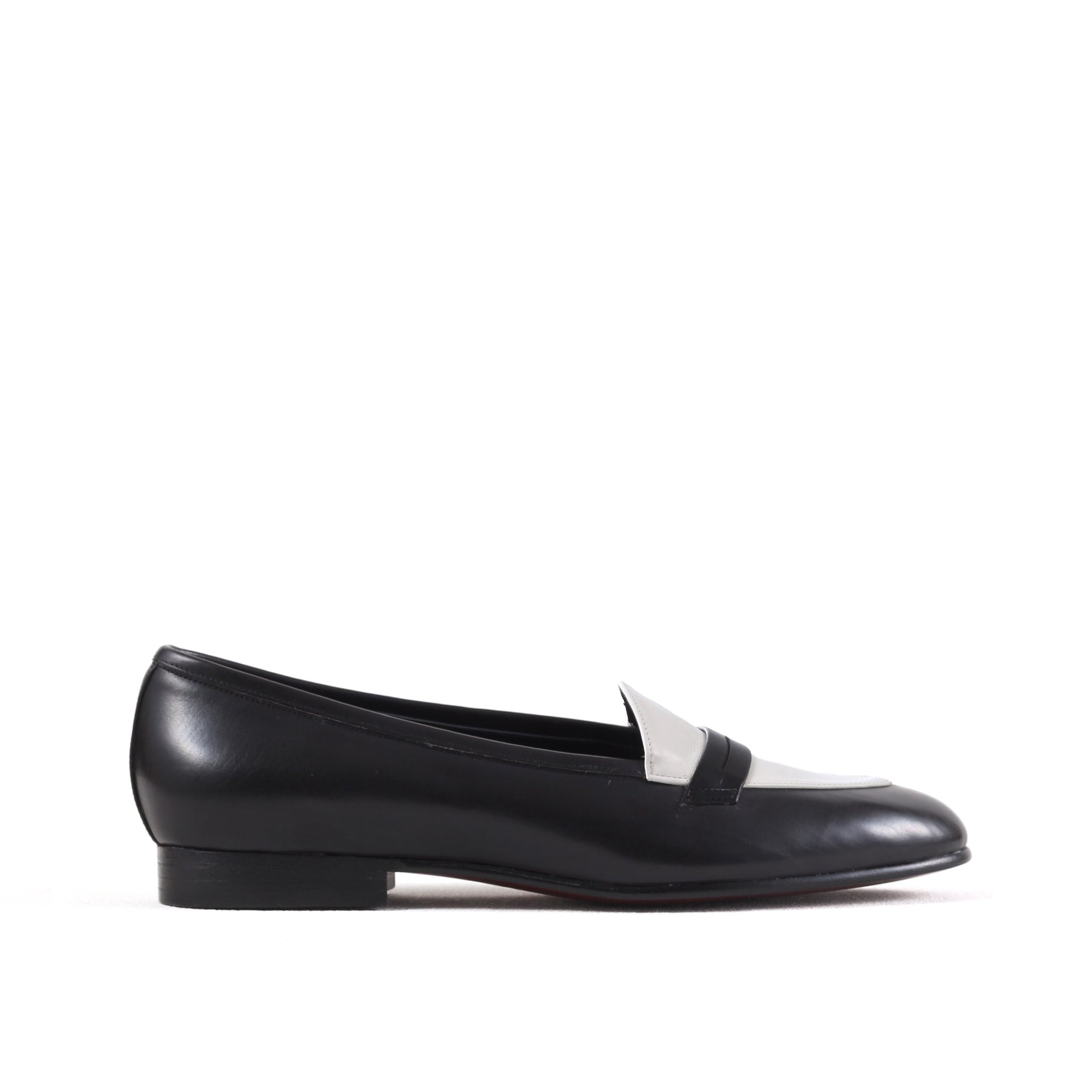 [women's] penny loafers - two-tone calfskin